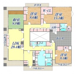 グランパラッシオ甲陽園の物件間取画像